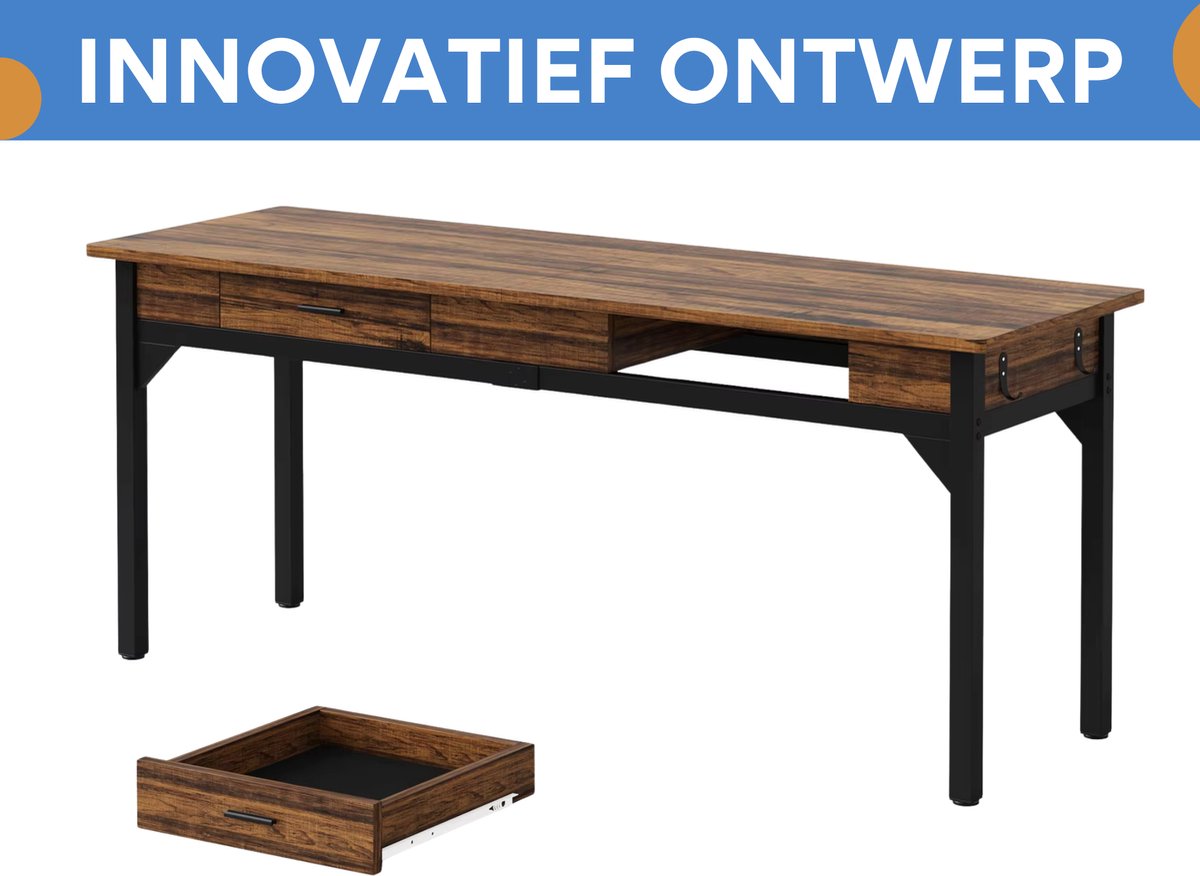 Bureau met lades - Kantoor - 200cm - Computerbureau - 2 personen