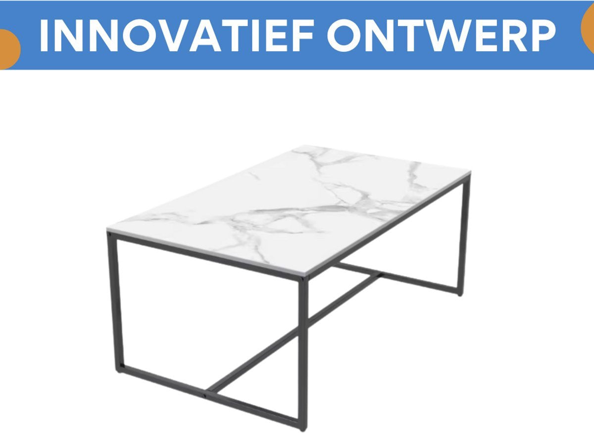 Opulence Eettafel Opulence - Marmer look - Uitschuifbaar - 150 to 180cm - Wit