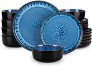 Aristocratic Bordenset - Dinerborden - 18 delig- 6 persoons - Blauw Keramisch - Breakfast Plates