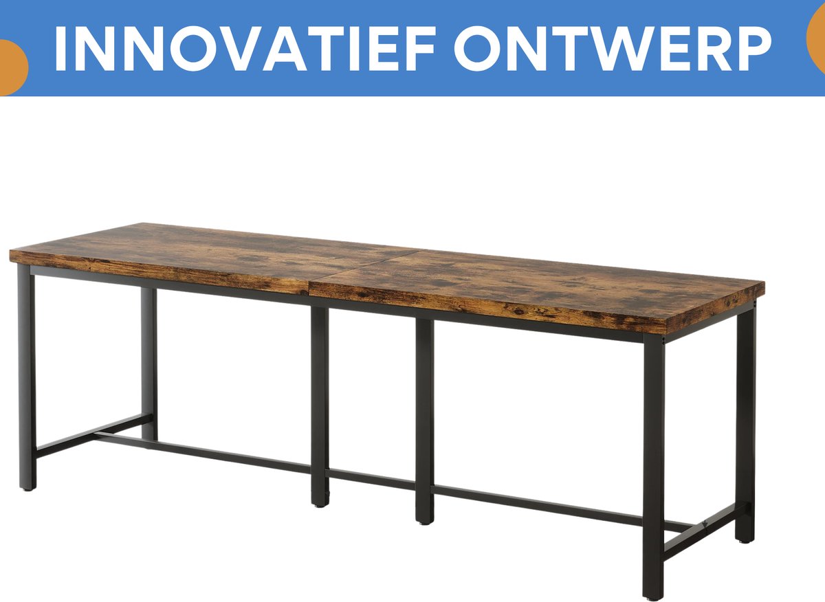Dubbel computerbureau - 200cm bureau - Vintage - Voor volwassenen