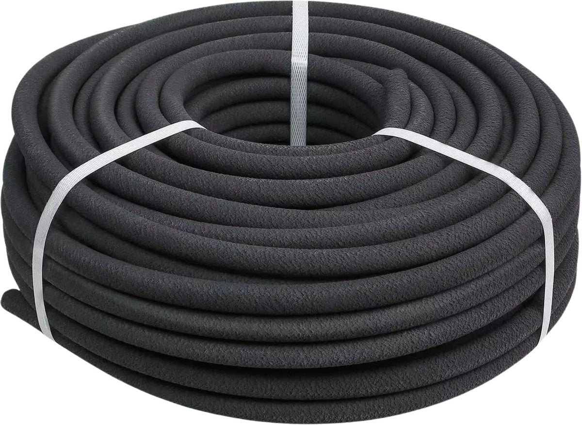Tuinslang 50m - Waterleiding - Waterverdeler - Rubber - Flexibel - PE Zwart