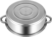 Stoompan - Stoomkoker - Stoommandje - Voor Gezond Koken in de Keuken - 5-Laags Multifunctionele Stoomboot - 24 cm met Glazen Deksel - RVS