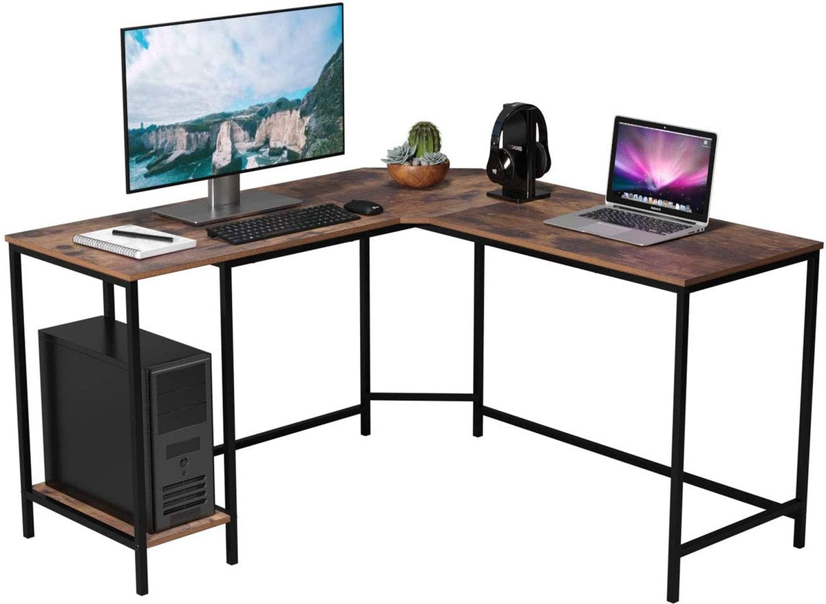 Hoekbureau - Computerbureau - Gaming - Industrieel - Desk - Black friday - Sinterklaas - Kerstcadeau
