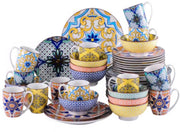 Azzuro Serviesset - 48 delig - 12 persoons - Mozaïek - Dinerborden - Bordenset - Diepe borden - Ontbijtborden - Servies - Keukenservies