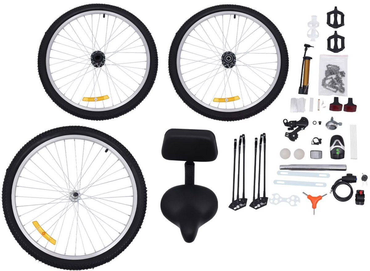 Driewieler Opulence 24 Inch - 7 versnellingen - Fiets voor volwassenen en senioren - Opvouwbare Trike - Met mand en LED Verlichting - Wit