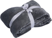 Fleece Deken - Deluxe - Grijs - 150x200cm - Voor Bank of Bed - Zacht Plaid