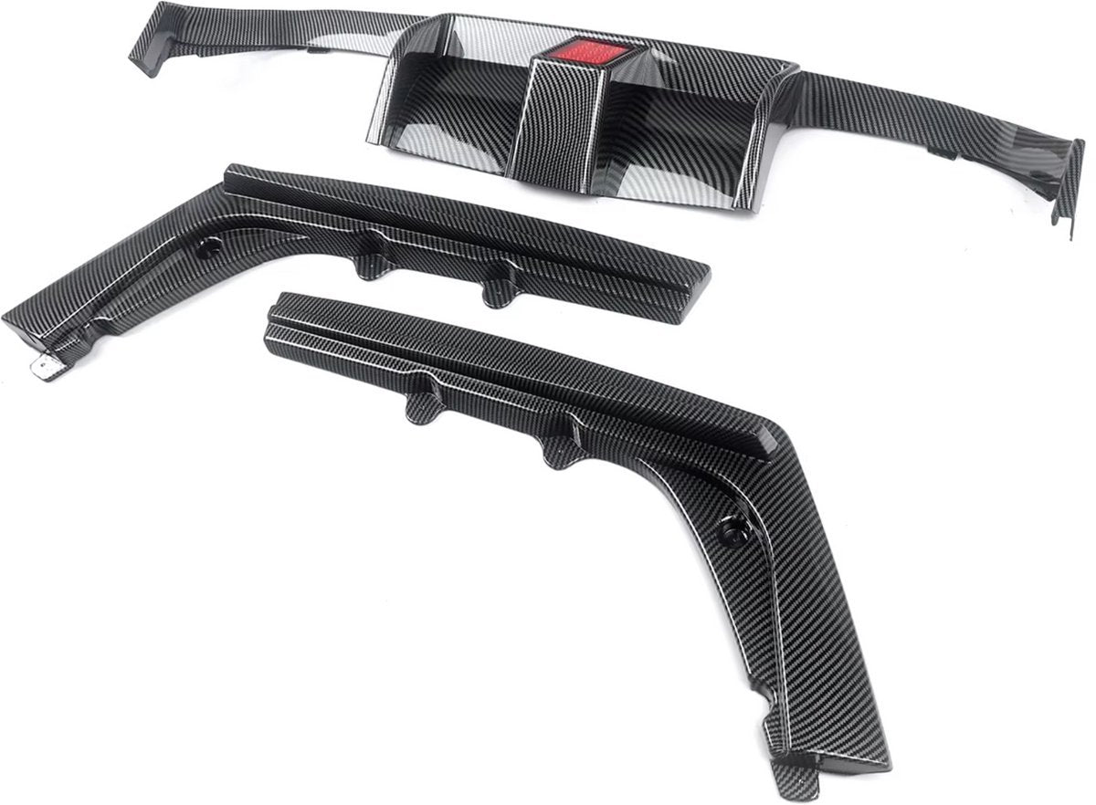 Diffuser LED Dravix - Achterbumper Diffuser Lip met LED - Voor BMW F80 M3/F82 M4 (2015-2020) - Koolstofvezel - Auto accessoires