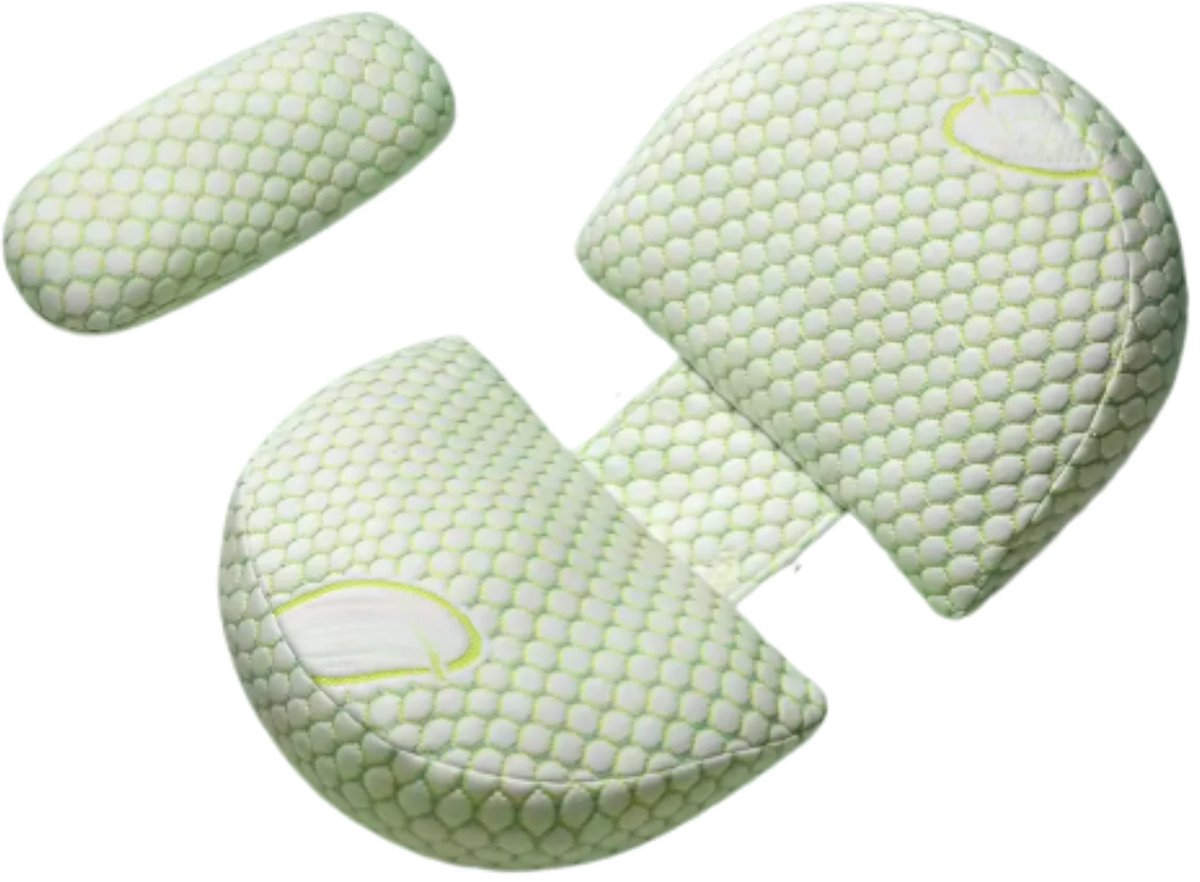 Ergonomisch zwangerschapskussen - Voor zijslapen - Body pillow - Zijslaapkussen - Voedingskussen - Verstelbaar - Groen
