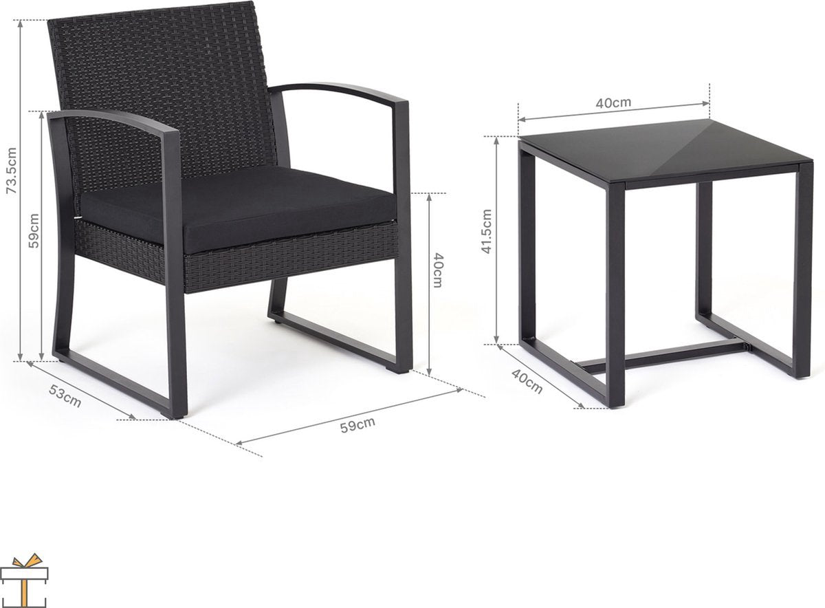Tuinset - Voor 2 personen - Waterbestendig - Loungeset stijl