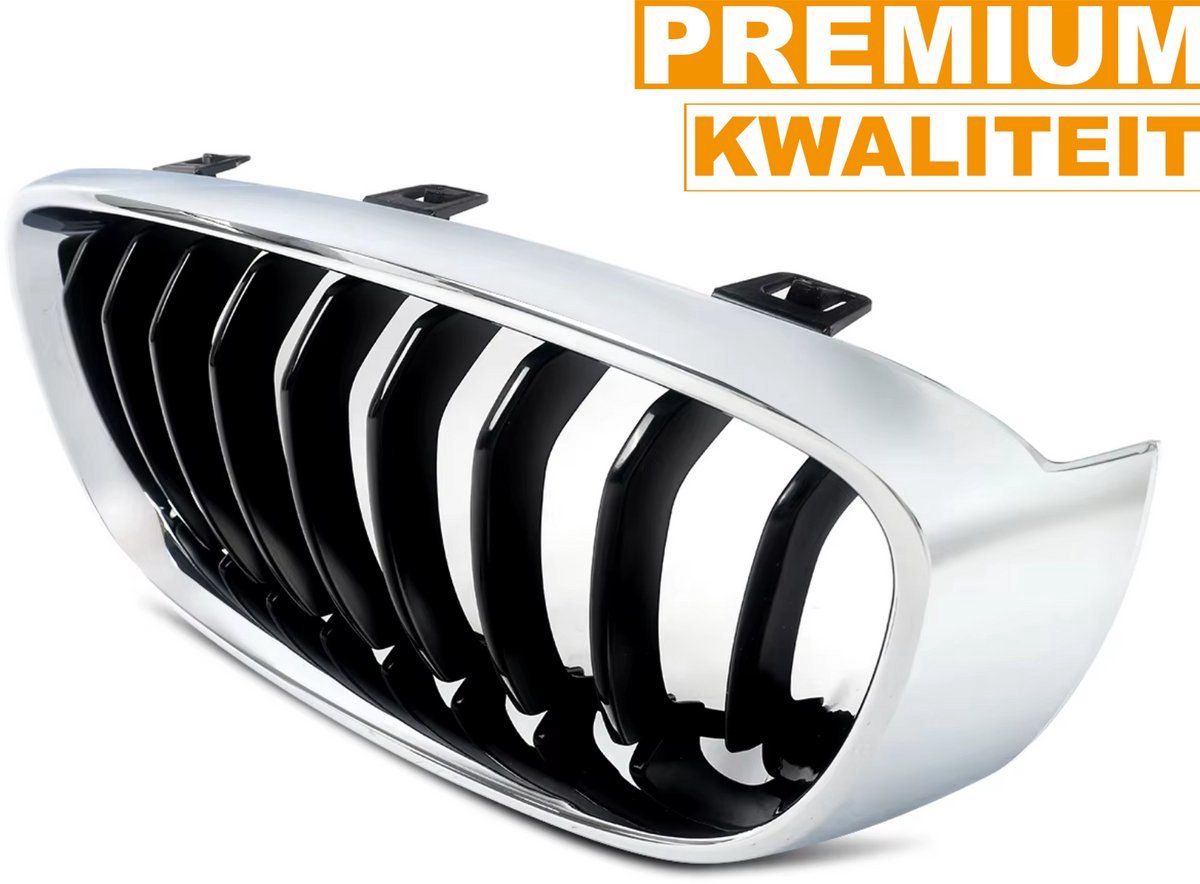 Voorbumper Grille Zenvo - Chroom & Zwart - Voor BMW F34 328i/335i 3 Serie GT (2013-2019) - Links & Rechts - Auto accessoires