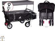 Bolderkar - Opvouwbaar - Zwart - Camping of strand - 80kg draagkracht