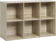 Bolt Edge Boekenkast - Oak - 6 Vakken - MDF Hout - 60x29.5x89cm - Kinderkamer