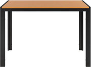 Tuintafel Zyrell - Buitentafel - Eettafel buiten - Outdoor - Voor Tuin & Terras - Rechthoekige Aluminium Tafel met Metalen Lattenbodem -110x70x73 cm - Hout