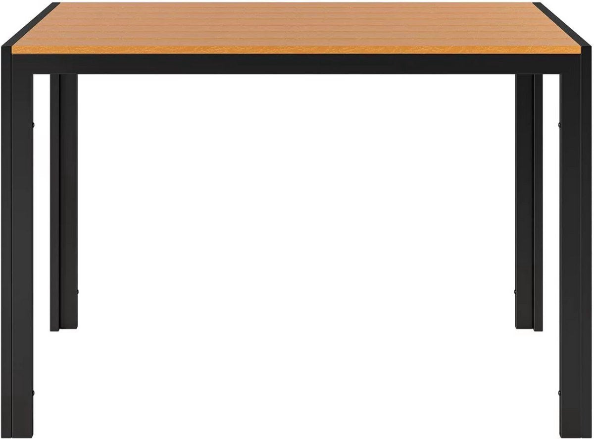 Tuintafel Zyrell - Buitentafel - Eettafel buiten - Outdoor - Voor Tuin & Terras - Rechthoekige Aluminium Tafel met Metalen Lattenbodem -110x70x73 cm - Hout
