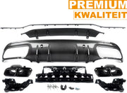 Achterbumper - Voor Mercedes C-Klasse W205 C63 AMG - Auto accessoires - Diffuser - Carbon Look - Met uitlaat tips
