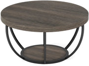 Salontafel Mira - Rond - Modern - Voor woonkamer - Bijzettafel - 95cm - Bruin