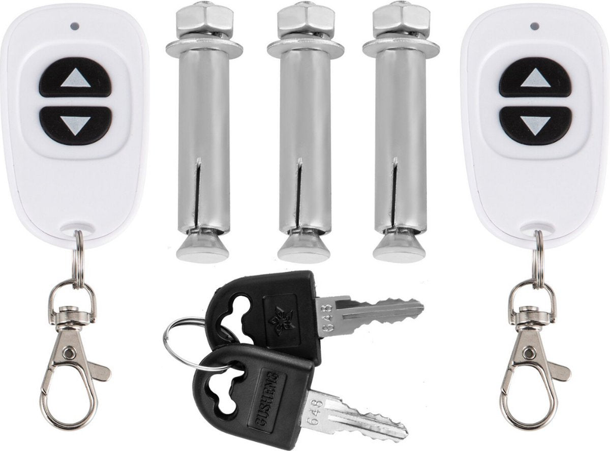 Happyment Parkeerbeugel Met Afstandsbediening - Parkeerpaal - Alarmsysteem - Automatisch Parkeerslot
