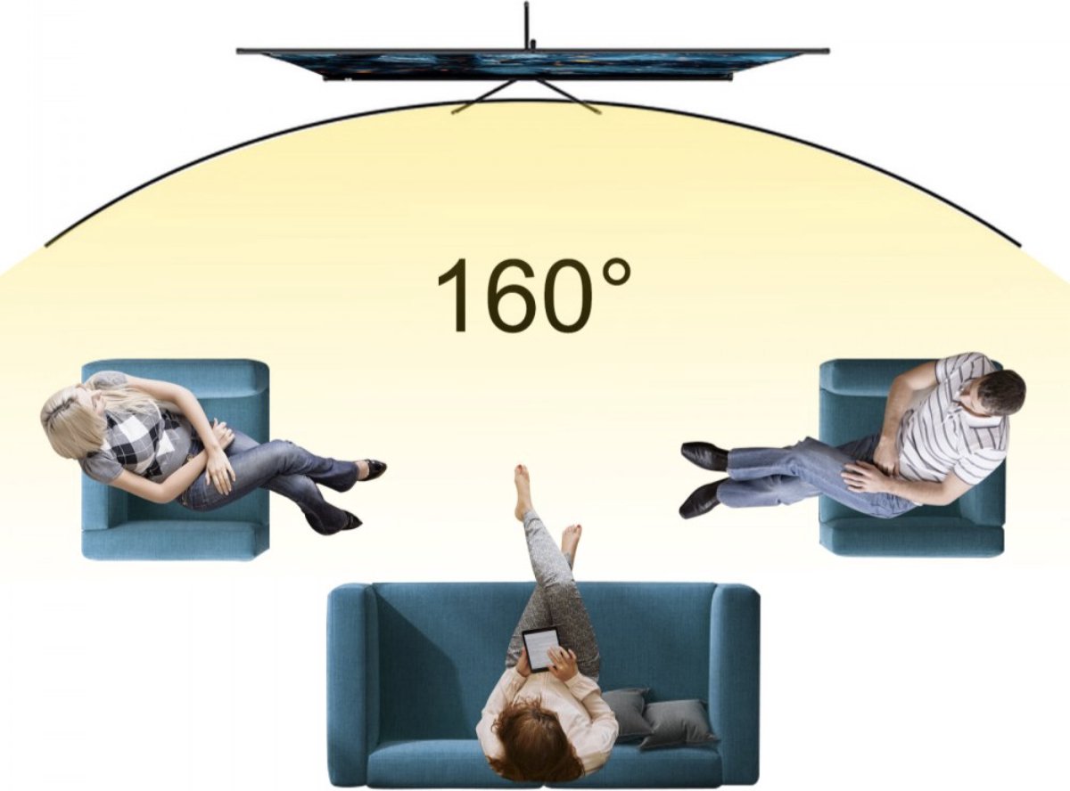 Happyment Beamer scherm 72 Inch - Met Statief - Thuisbioscoop - 16:9 - 4K HD - Draagbare Home Cinema - Indoor & outdoor