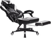 Bolt Edge Gaming Stoel - Wit - Kunstleer - Verstelbaar - Met voetsteun - Ergonomisch