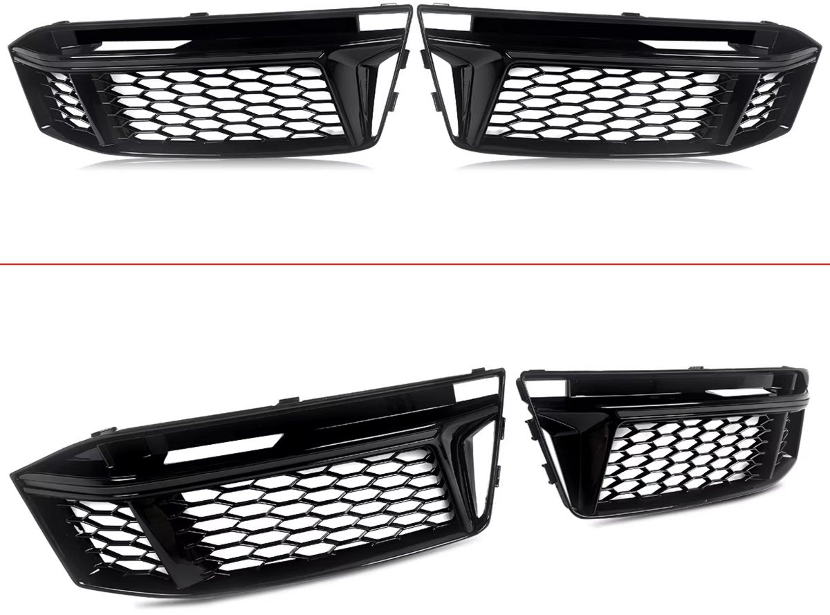 Voorbumper - Voor Audi A4 B9 S-Line/S4 2016-2018 - Auto accessoires - Mistlampgrille - Gloss Zwart