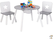 Happyment® Kindertafel en 2 Stoeltjes - Kindermeubel - Tafeltje - Speeltafel - kinderbureau - Black friday - Sinterklaas - Kerstcadeau
