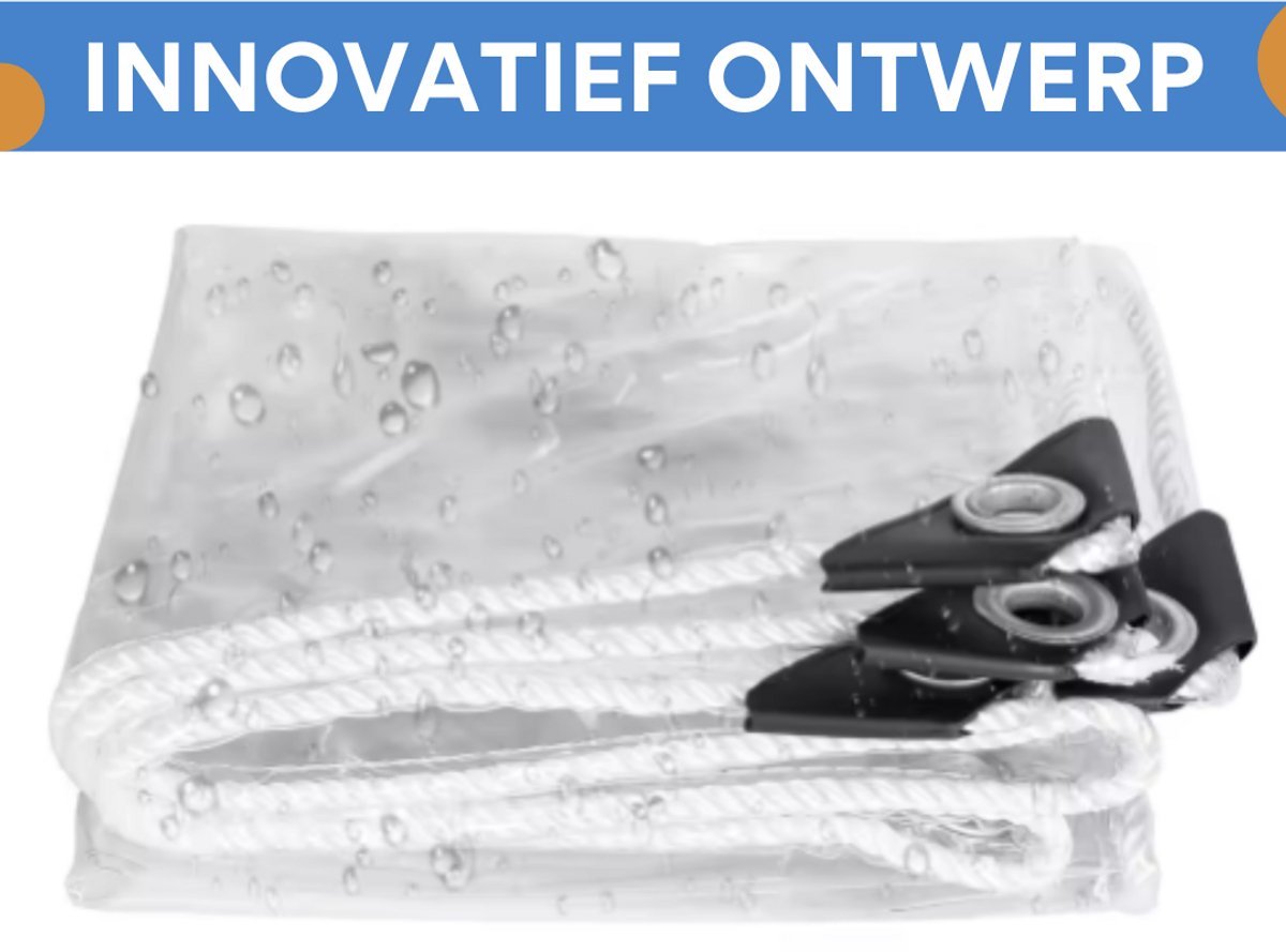 Transparant PVC zeildoek Tavien - Waterdicht - Dekzeil - Veranda - Overkapping - Wind - 300x400cm