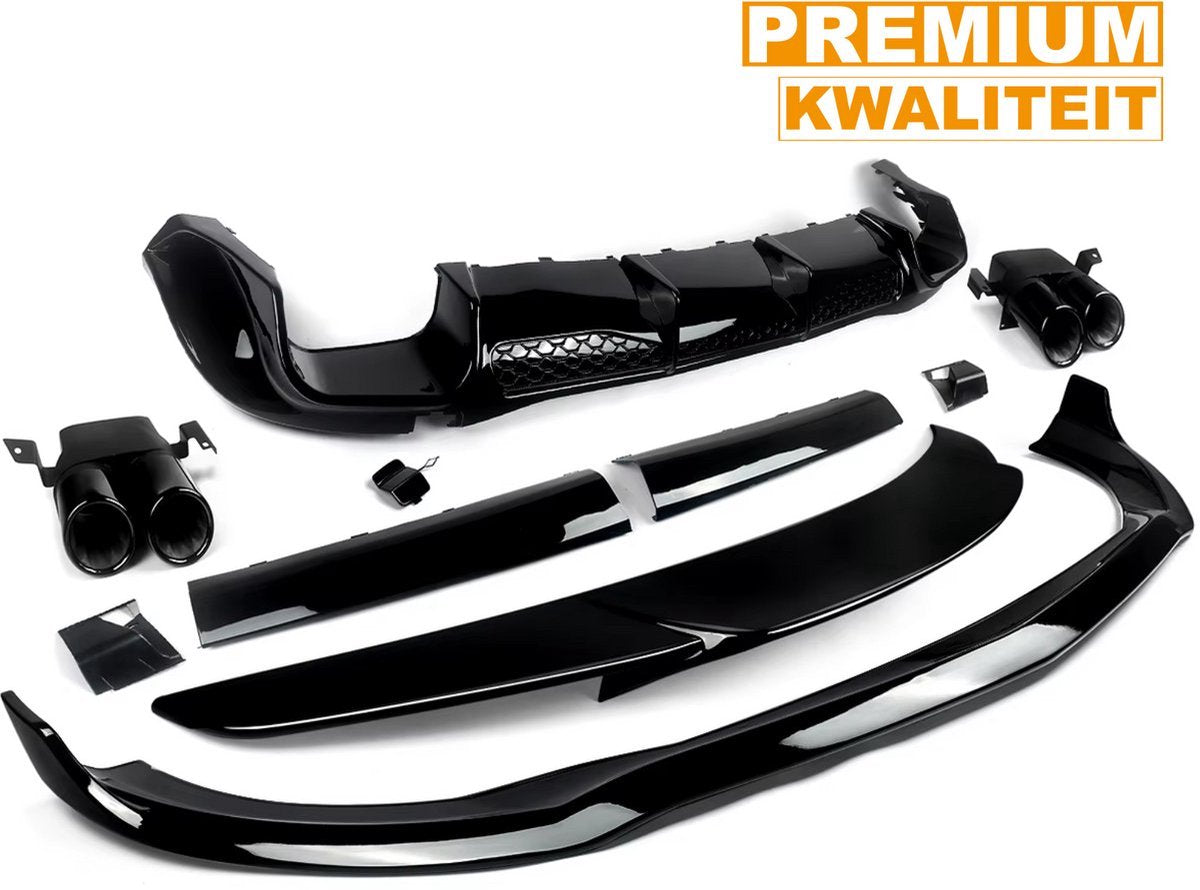 Dynasport LipDiffuser - Voorlip Diffuser Spoiler - BS Stijl - Gloss Zwart - Voor Mercedes S-Klasse W223 (2021-2023) - Auto Accessoires