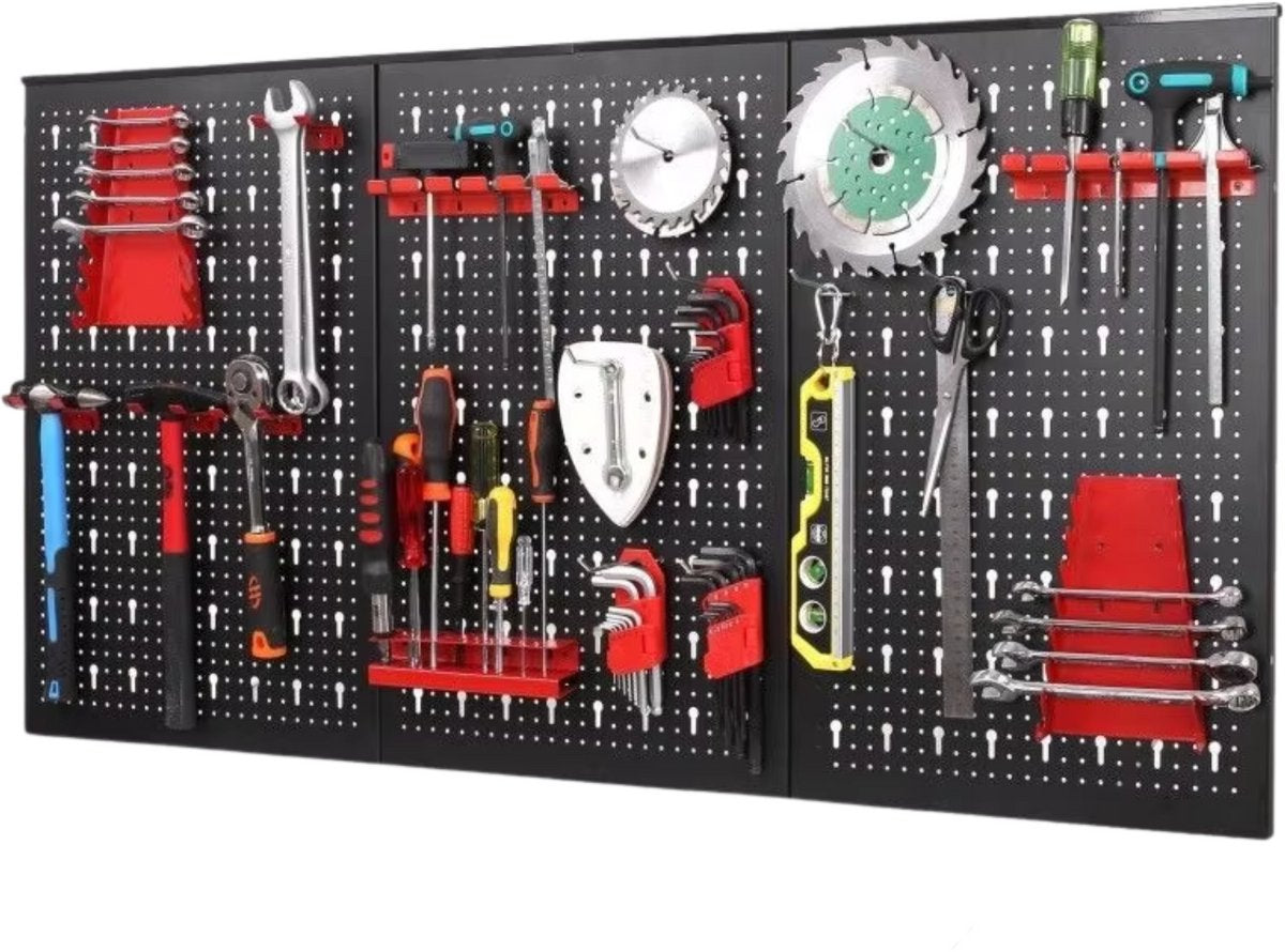 Gereedschapswand - 120x60cm - Pegboard - Gereedschapwand - Gereedschapsbord - Gereedschap organizer - Gereedschapskast - Metalen muur organizer - Tool organizer