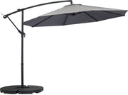 Happyment Zweefparasol deluxe - Langwerpig - Zonder voet - Grijs - Terras of tuin - 300cm