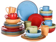 Marlito Serviesset - 32 delig - 4 persoons - Mix kleuren - Dinerborden - Bordenset - Diepe borden - Ontbijtborden - Servies - Keukenservies