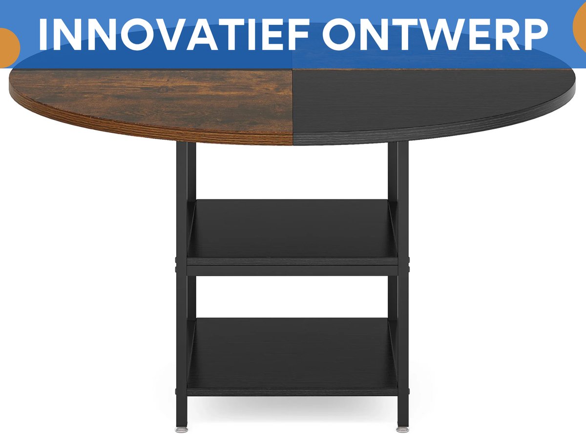 Ronde Eettafel - Keukentafel - Eetkamertafel - 4 personen - Hout Bruin - 120cm