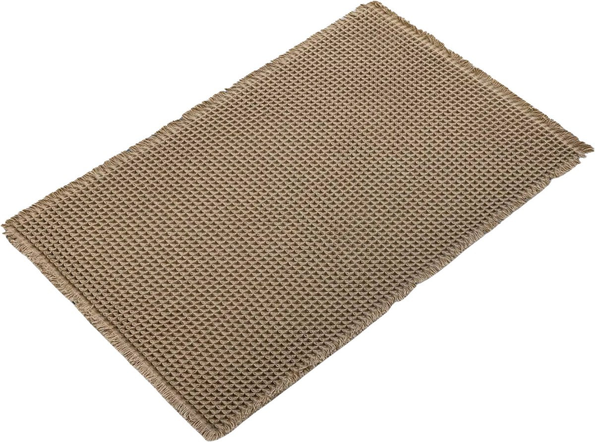 Badmat voor badkamer - Douchemat - Beige - 50x80cm - Absorberend & antislip - Boho stijl