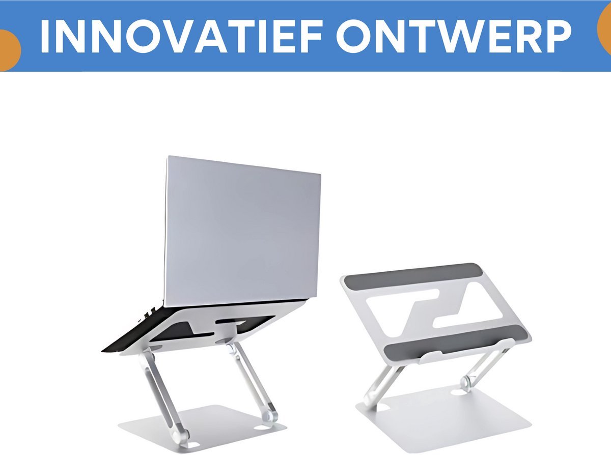 Laptopstandaard Vaylen - Ergonomisch - Verstelbaar en opvouwbaar - Notebook- en Tablet Houder voor MacBook en iPad