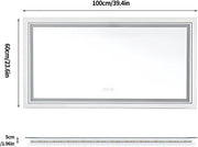 Badkamerspiegel Chateau - Met verlichting - 100x60cm - Spiegel voor Badkamer, Make-up & Wandmontage - Dimbaar licht