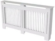 Radiatorombouw - 152x92 cm - Ombouw rooster - Verticale panelen - MDF - Stijlvol - Wit
