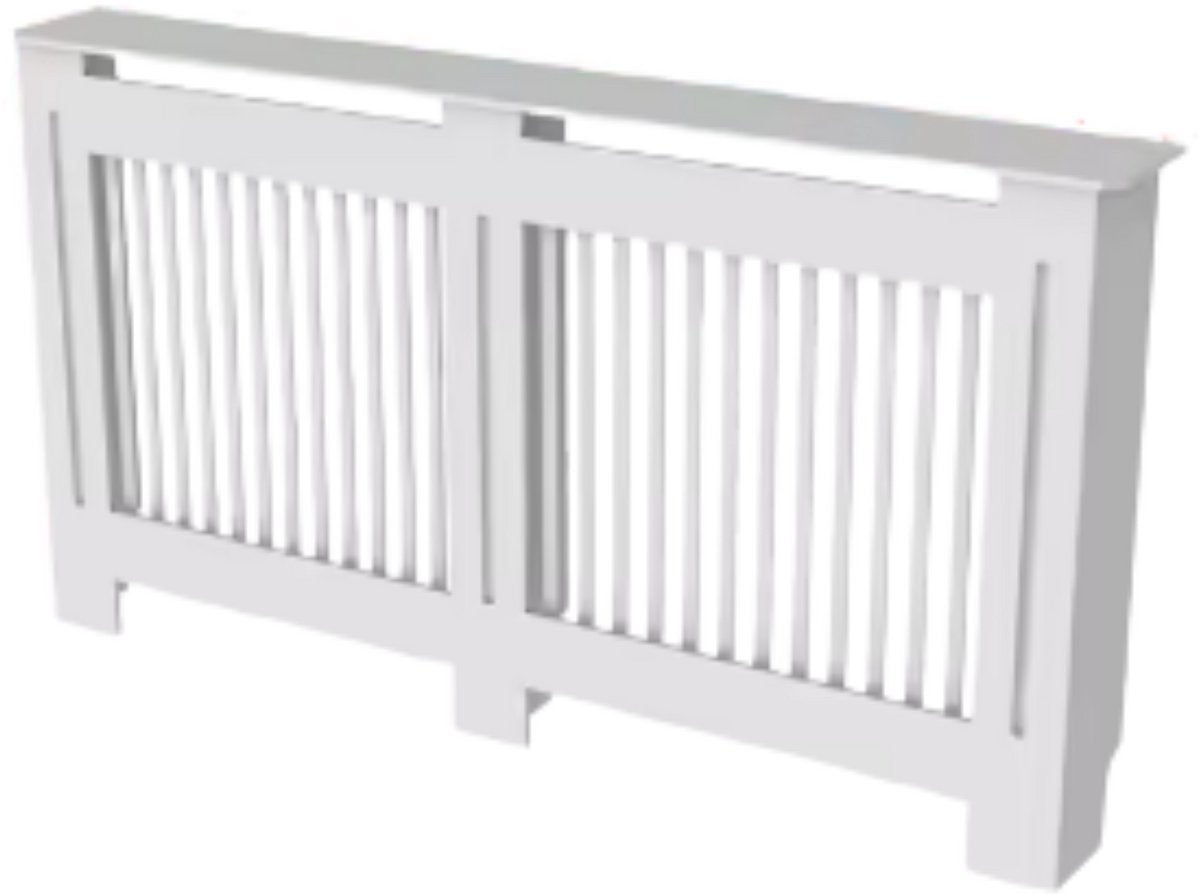 Radiatorombouw - 152x92 cm - Ombouw rooster - Verticale panelen - MDF - Stijlvol - Wit