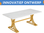 Bureau Aravon - Modern 180cm - Computerbureau Marmerlook - Voor Thuis of Werk