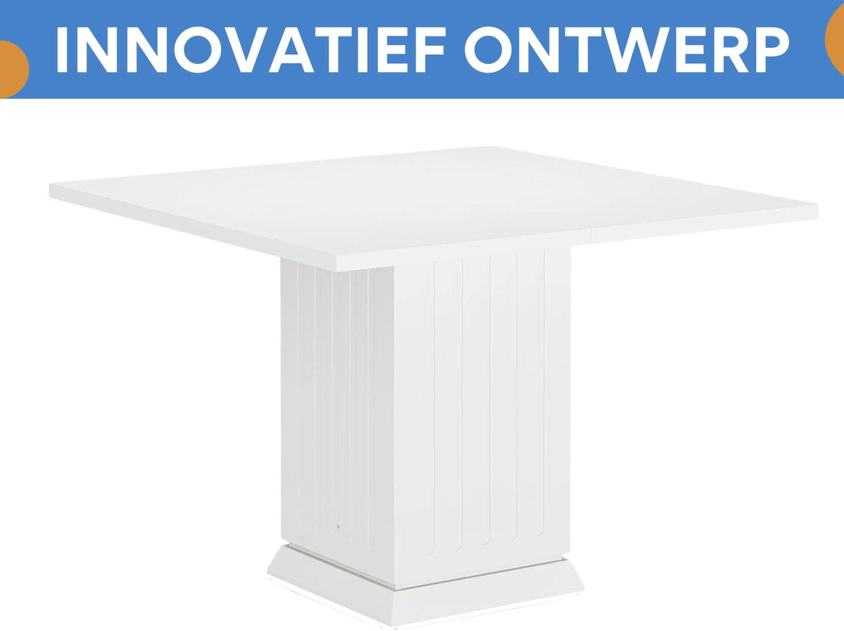Vierkante Eettafel - Keukentafel - Eetkamertafel - 4 personen - Wit