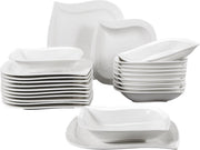 Bolt Edge Serviesset - 12 persoons - 24-delig - Porselein - Wit