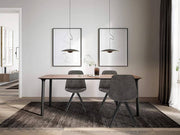 Happyment Bezoekersstoel Cozi - Eetkamerstoel - Antraciet stof - Houten poten - Set van 2 - Zithoogte 46 cm - Deluxe