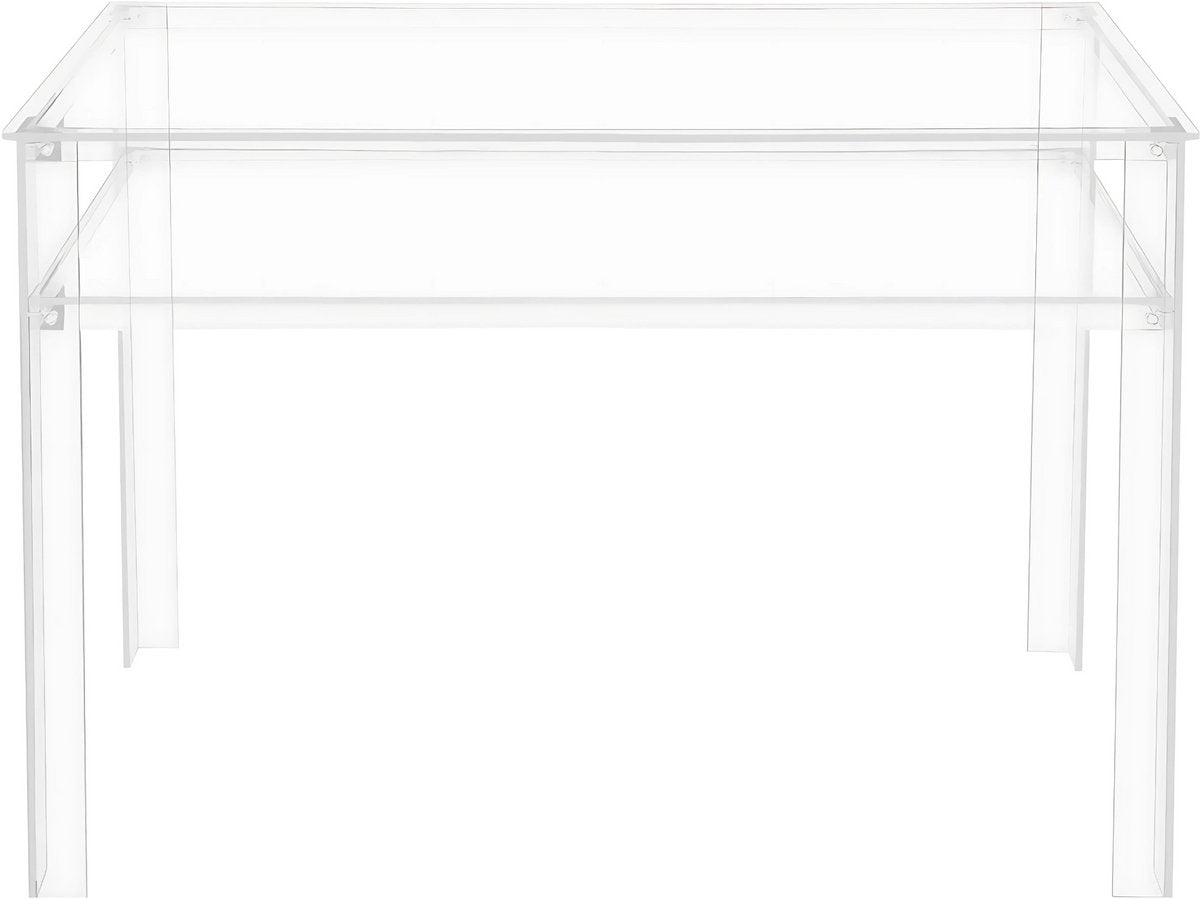 Modern 2-laags Bureau - Tafel - Schrijftafel - Make-up tafel - Helder Transparant -Design voor Woonkamer, Slaapkamer, Kantoor & Studie