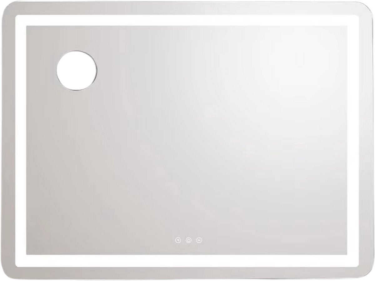 Make-up Spiegel met Verlichting Zyrell - Voor Make-up Bureau - Grote Spiegel met USB en Type C, 10x Vergrootglas en 3 Kleurtemperaturen - 80 x 60 cm - Zwart