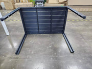 Tuintafel kunststof - 110cm - Zwart - Voor Balkon, Terras en Tuin - Aluminium frame - Rechthoek - Weerbestedng