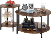 Salontafels Zyrell - Bijzettafels - 2 stuks - Voor Woonkamer, Slaapkamer & Kantoor - Industriële look - Multifunctioneel als Nachtkastje of Salontafel