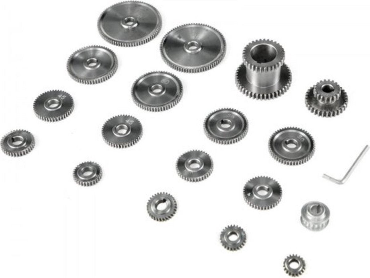 Metalen Draaibank Gears PRO - 18 Versnellingen - Metalen Precisie Tandwielen - Gepolijst