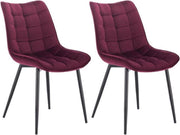 Eetkamerstoelen - Velvet Bordeaux - Kuipstoel - Set van 2, 4 of 6