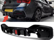 Achterlip Diffuser Spoiler - Voor BMW 1 Serie F20/F21 M135i/M140i (2015-2018) - Met Remlicht - Glanzend Zwart - Auto accessoires