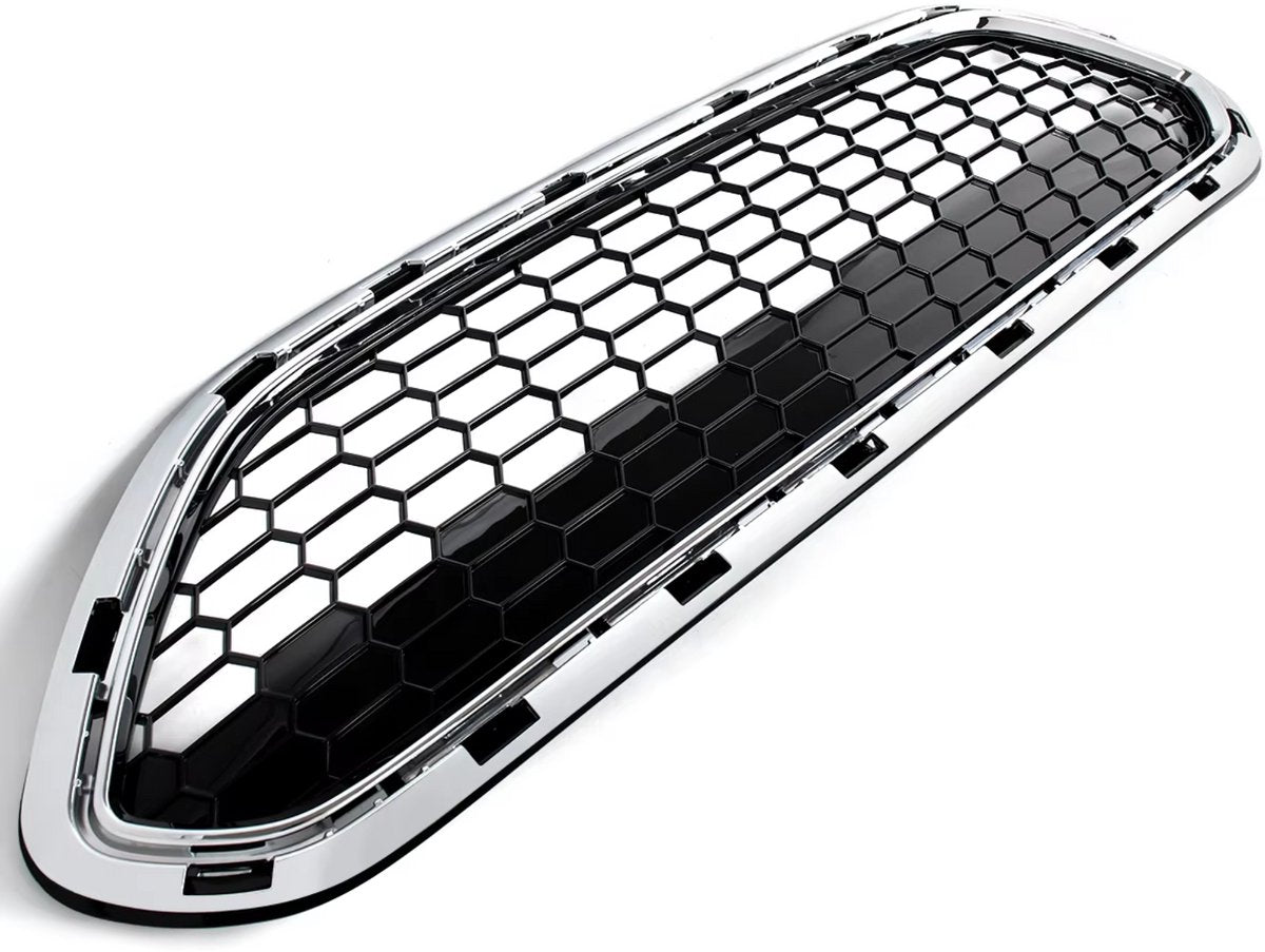 Voorbumper Grille - Honingraat Stijl - Chroom/Zwart - Voor Ford Fiesta (2014-2018) - Auto Accessoires