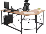 L-vormig Bureau - Voor Thuiswerk, Gaming & Kantoor - Ruim Hoekbureau voor PC & Laptop - 167 cm - Hout look
