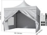 Opvouwbaar tuinhuis - Party tent - Luxe paviljoen - 3x3 m - Wit